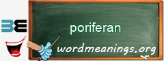 WordMeaning blackboard for poriferan